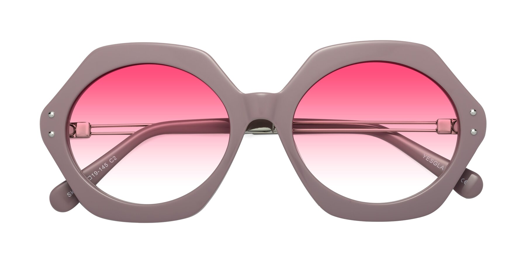 Folded Front of Skye in Opera Mauve with Pink Gradient Lenses