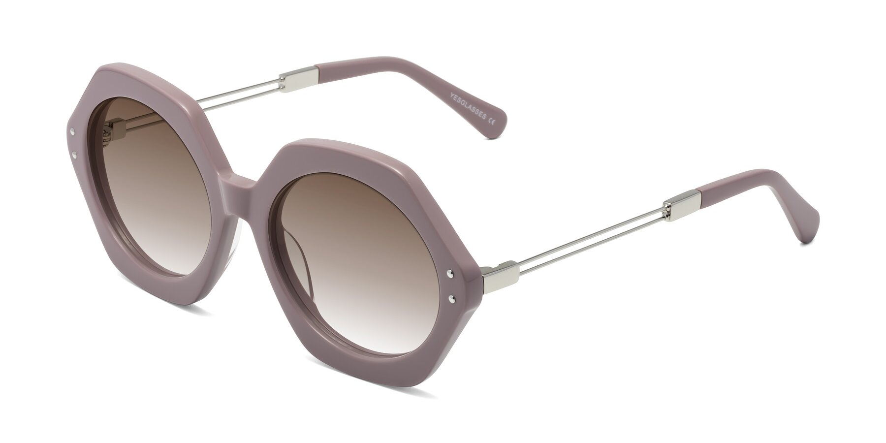 Angle of Skye in Opera Mauve with Brown Gradient Lenses