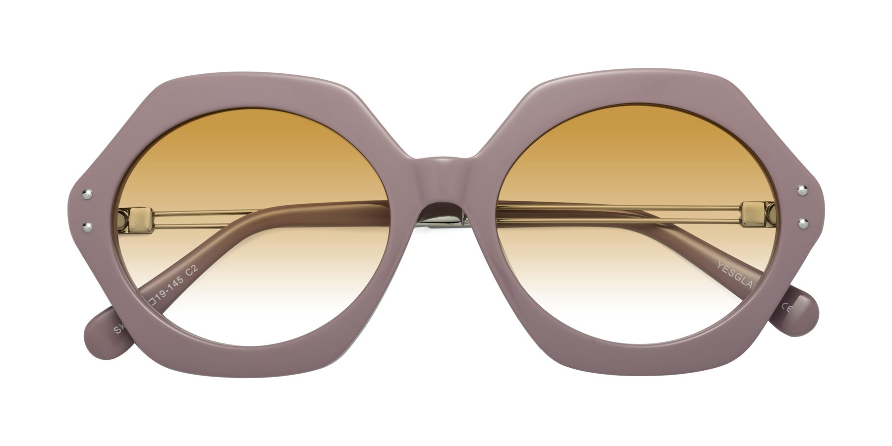 Folded Front of Skye in Opera Mauve with Champagne Gradient Lenses