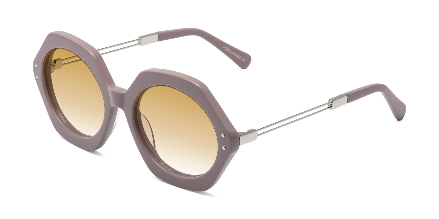 Angle of Skye in Opera Mauve with Champagne Gradient Lenses