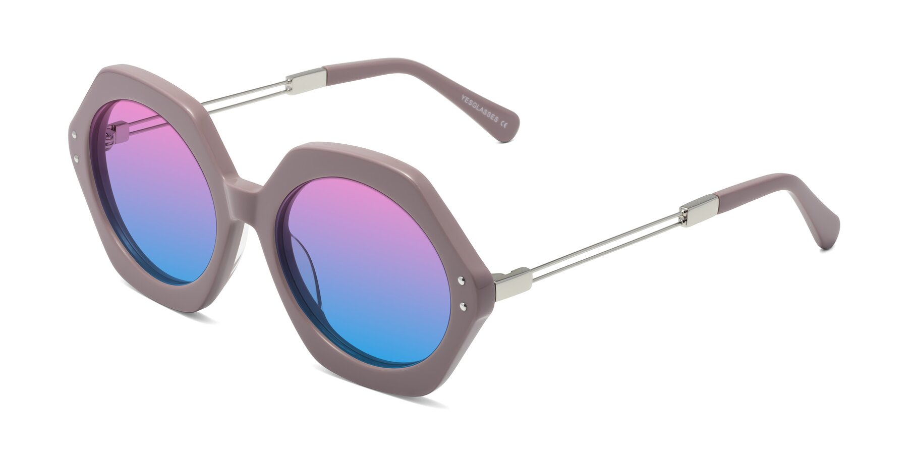 Angle of Skye in Opera Mauve with Pink / Blue Gradient Lenses
