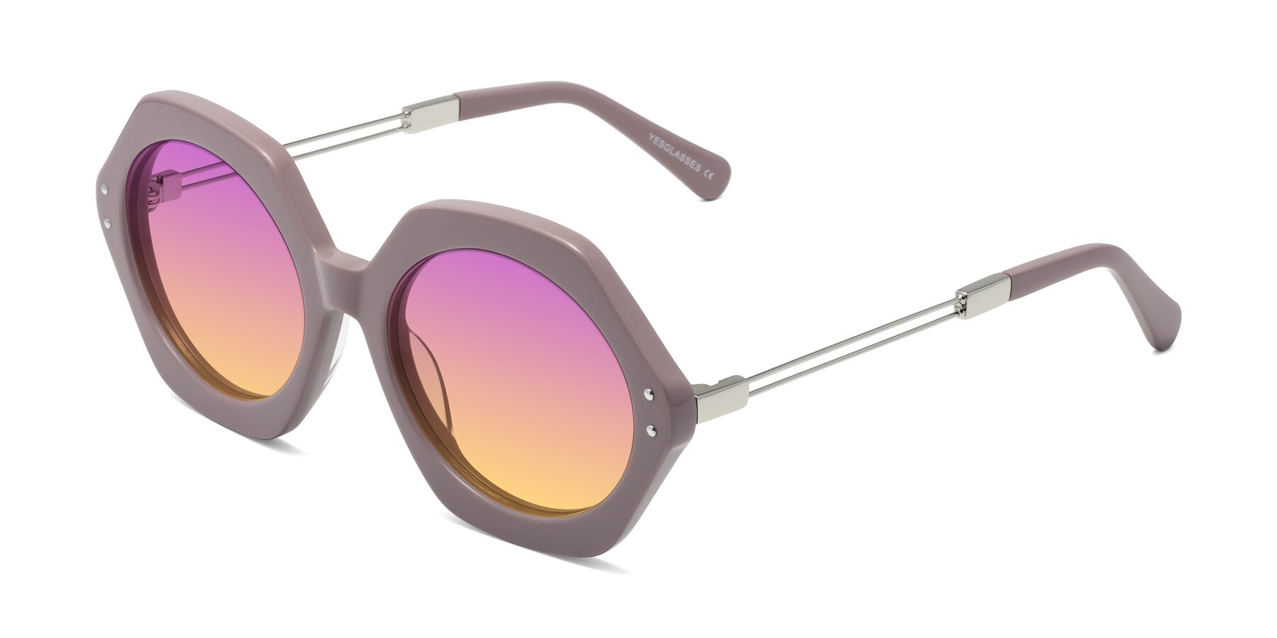 Angle of Skye in Opera Mauve with Purple / Yellow Gradient Lenses
