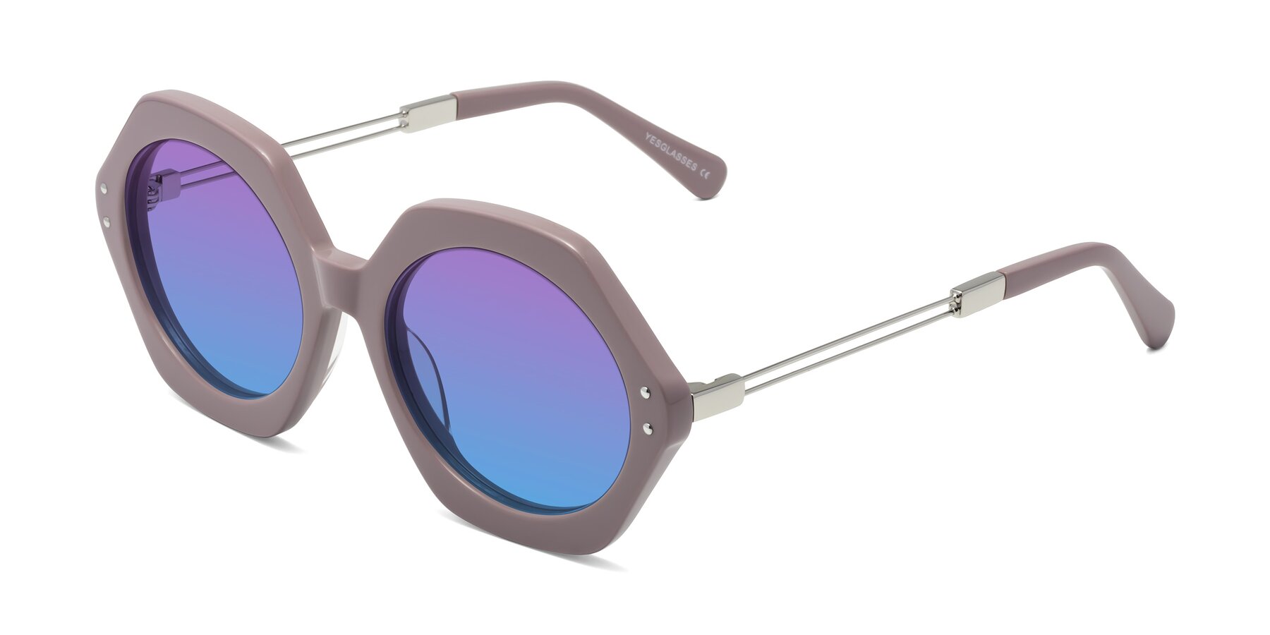 Angle of Skye in Opera Mauve with Purple / Blue Gradient Lenses