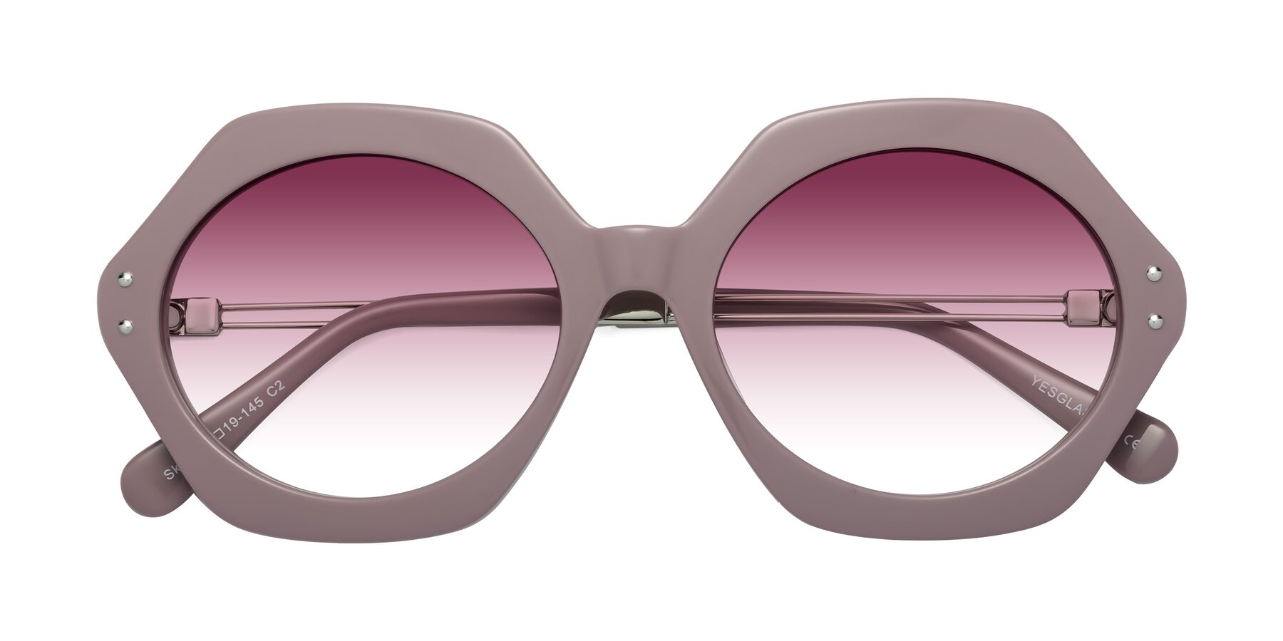 Folded Front of Skye in Opera Mauve with Wine Gradient Lenses