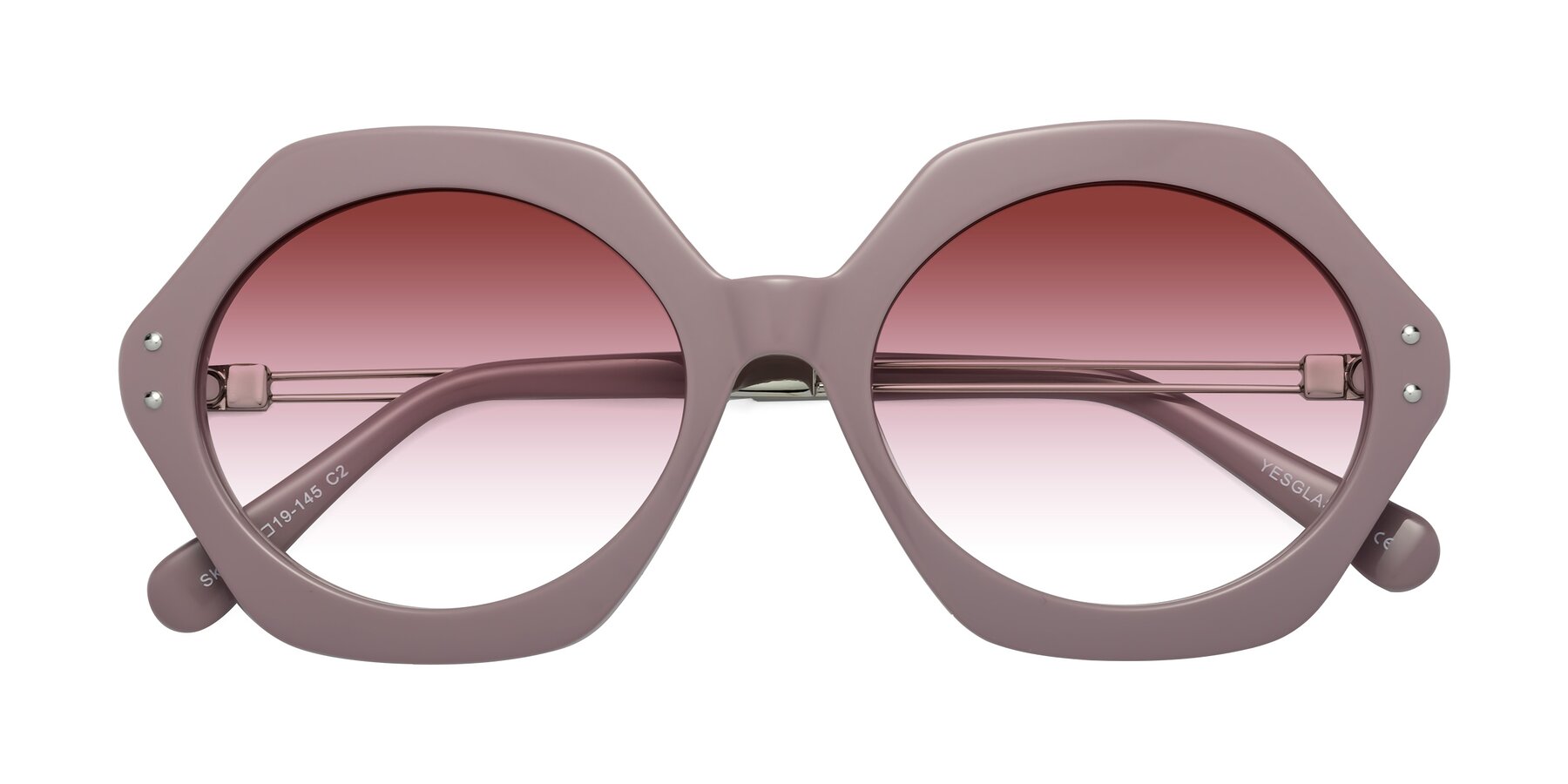 Folded Front of Skye in Opera Mauve with Garnet Gradient Lenses