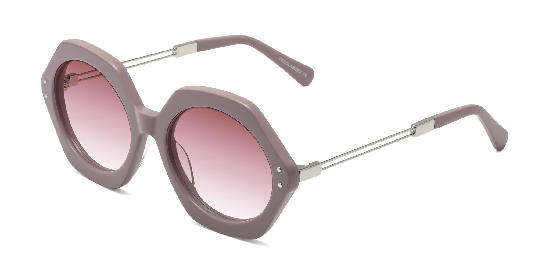 Angle of Skye in Opera Mauve with Garnet Gradient Lenses