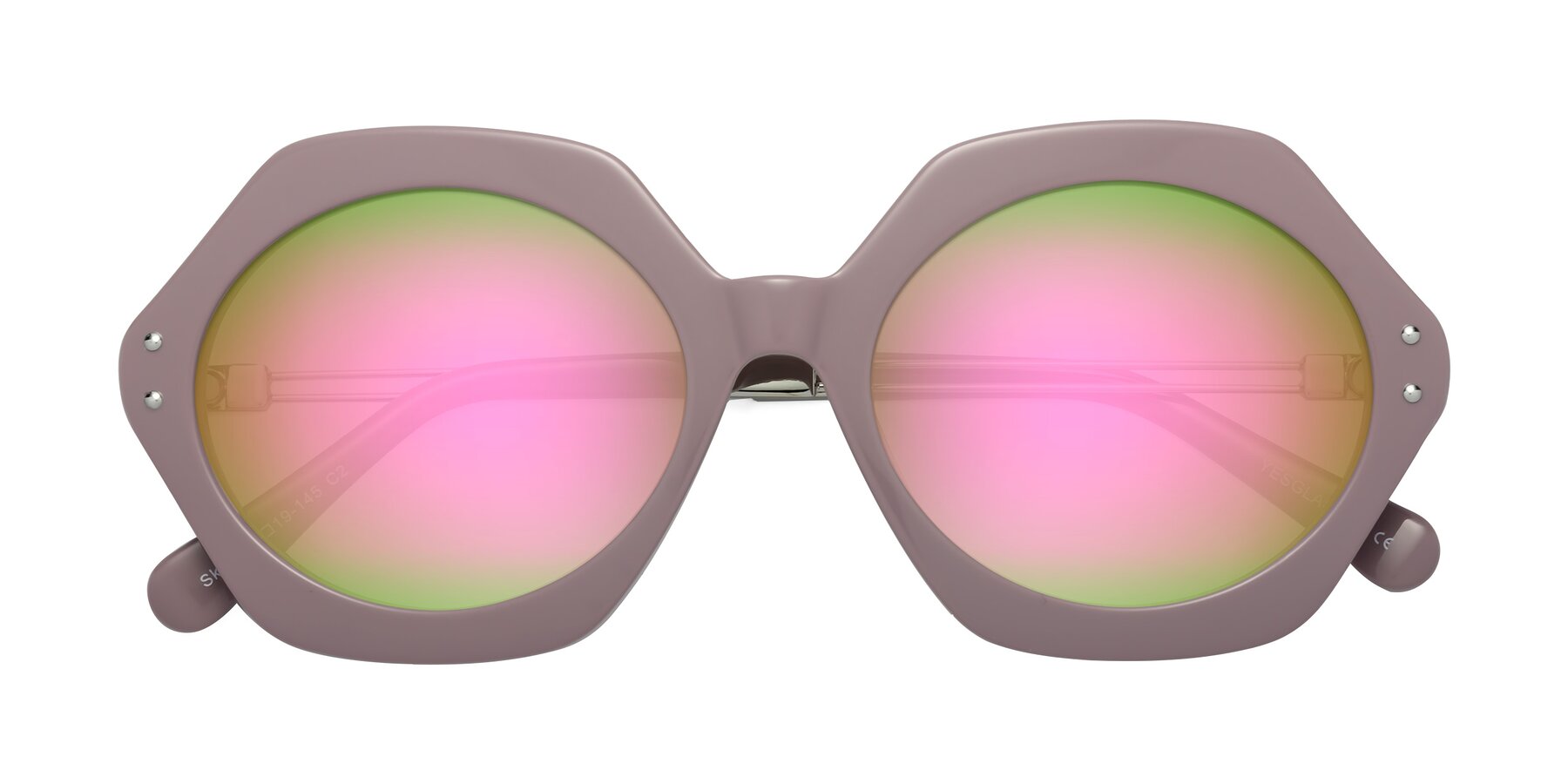 Folded Front of Skye in Opera Mauve with Pink Mirrored Lenses
