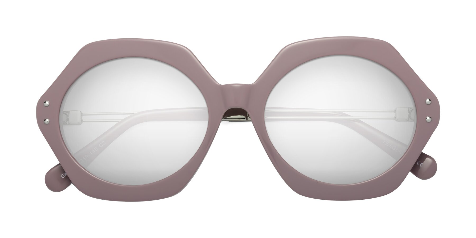 Folded Front of Skye in Opera Mauve with Silver Mirrored Lenses
