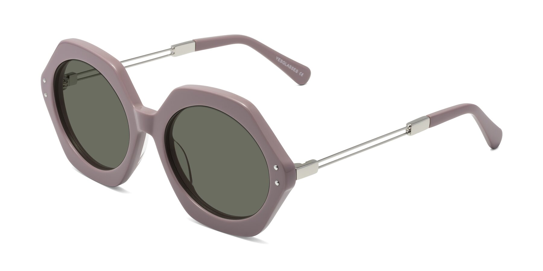 Angle of Skye in Opera Mauve with Gray Polarized Lenses