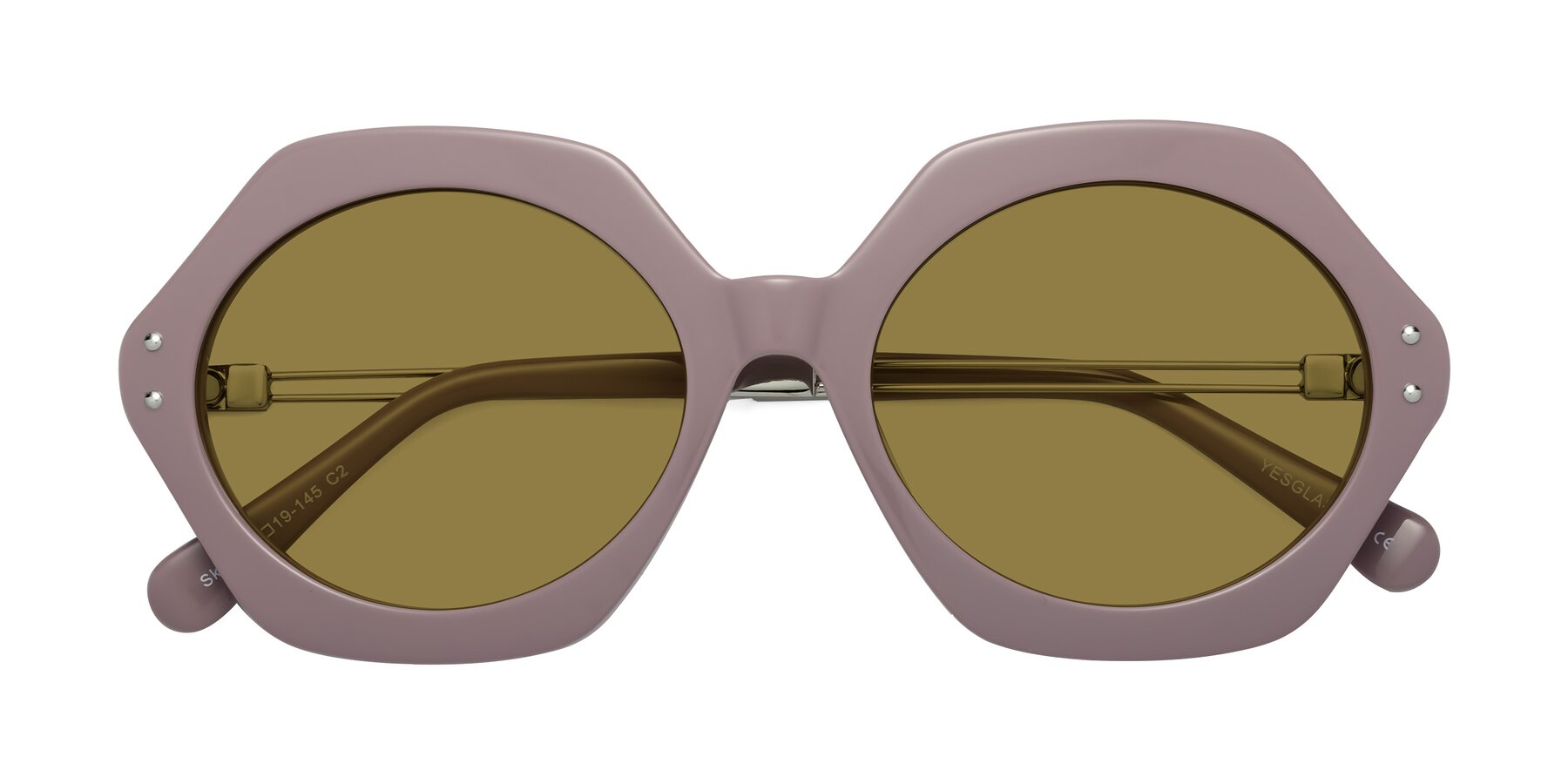 Folded Front of Skye in Opera Mauve with Brown Polarized Lenses