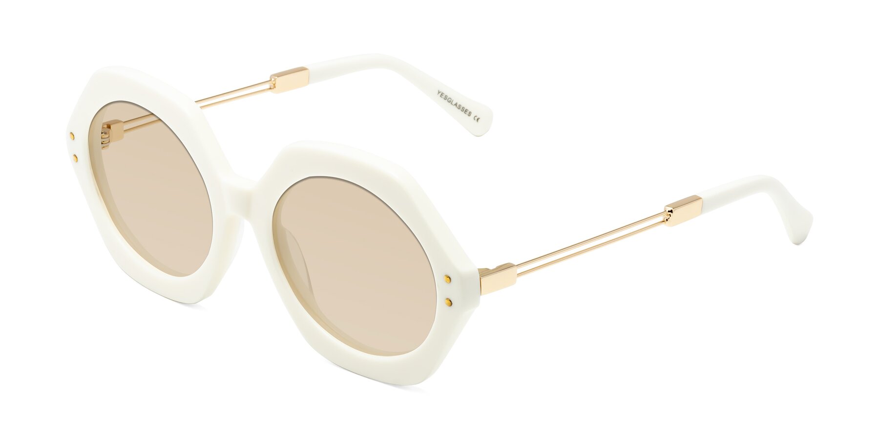 Angle of Skye in Ivory with Light Brown Tinted Lenses