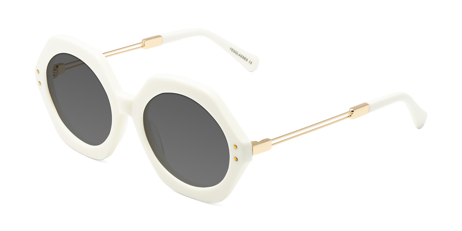 Angle of Skye in Ivory with Medium Gray Tinted Lenses