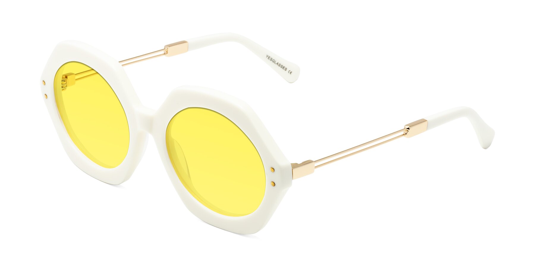 Angle of Skye in Ivory with Medium Yellow Tinted Lenses