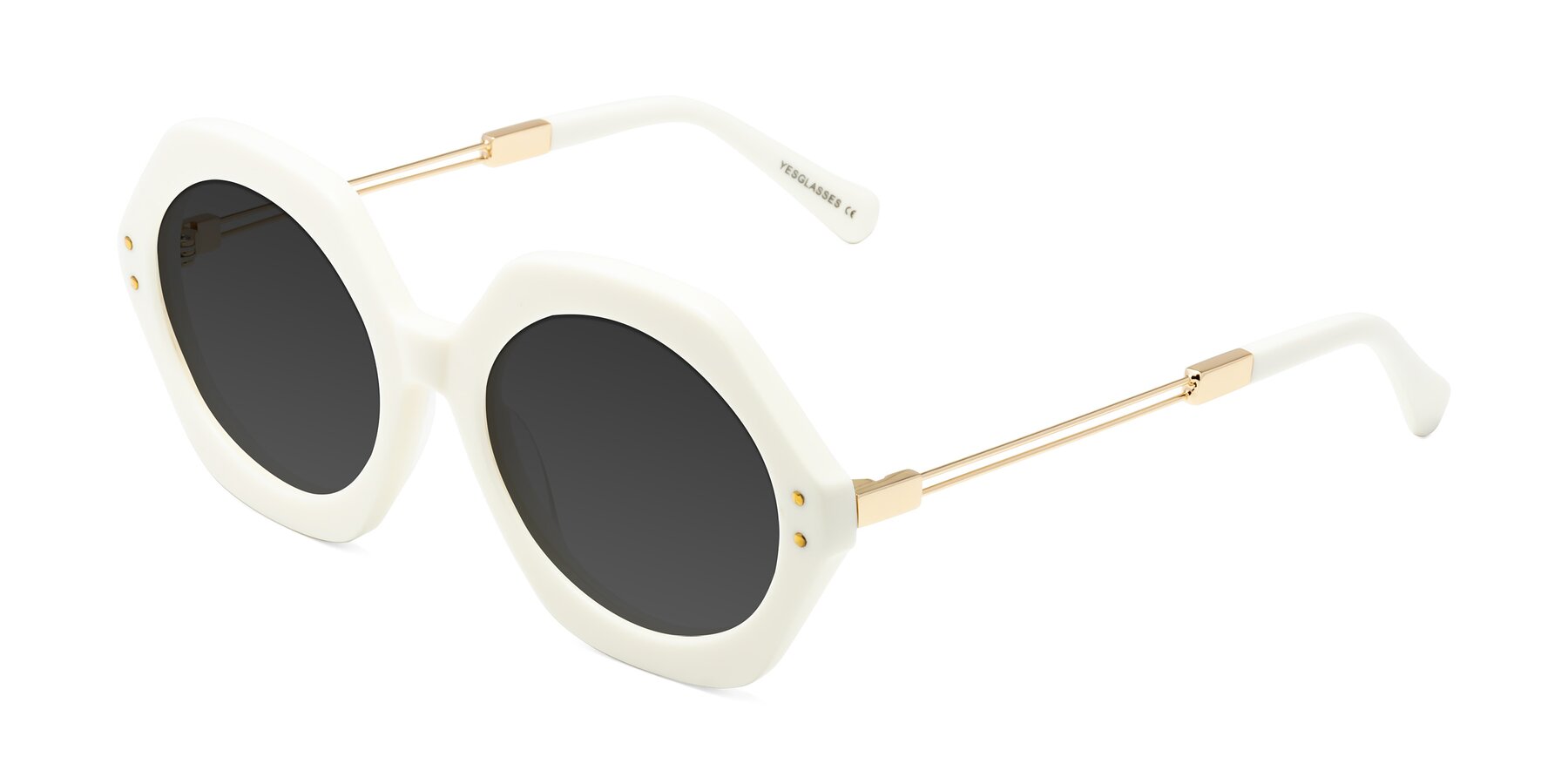 Angle of Skye in Ivory with Gray Tinted Lenses