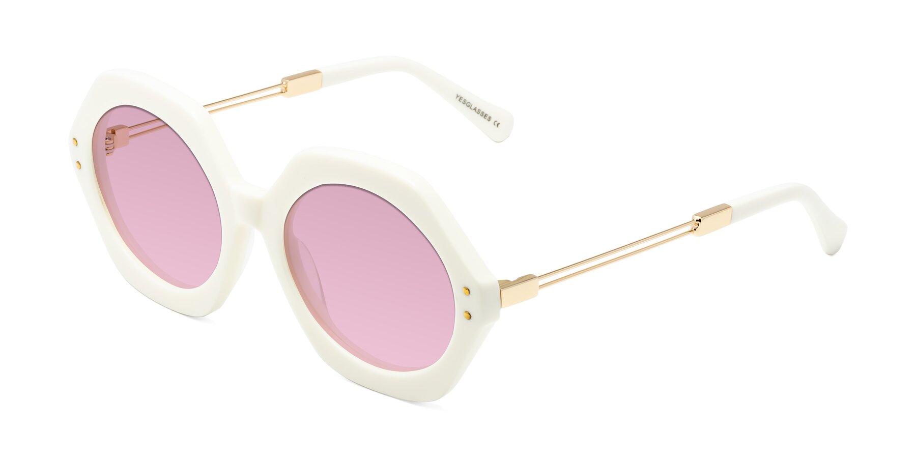 Angle of Skye in Ivory with Light Wine Tinted Lenses