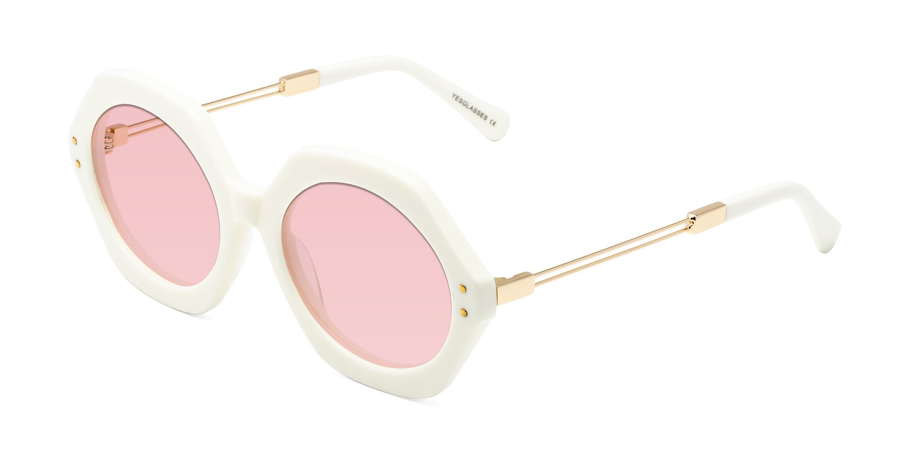 Angle of Skye in Ivory with Light Garnet Tinted Lenses