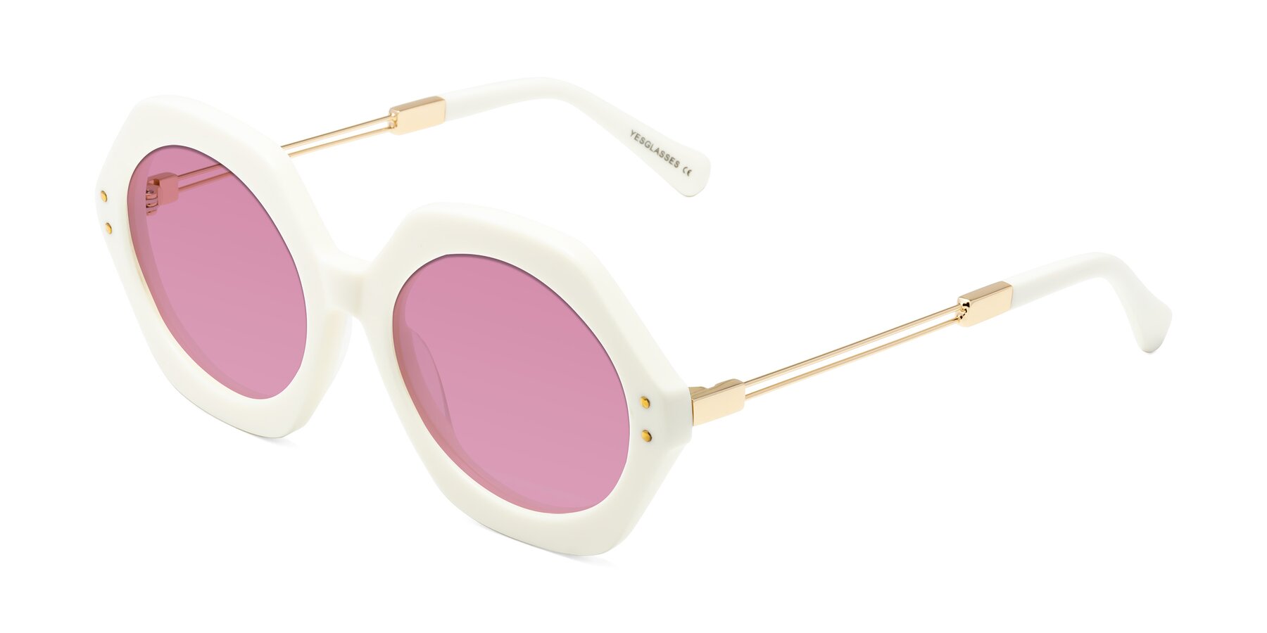 Angle of Skye in Ivory with Medium Wine Tinted Lenses