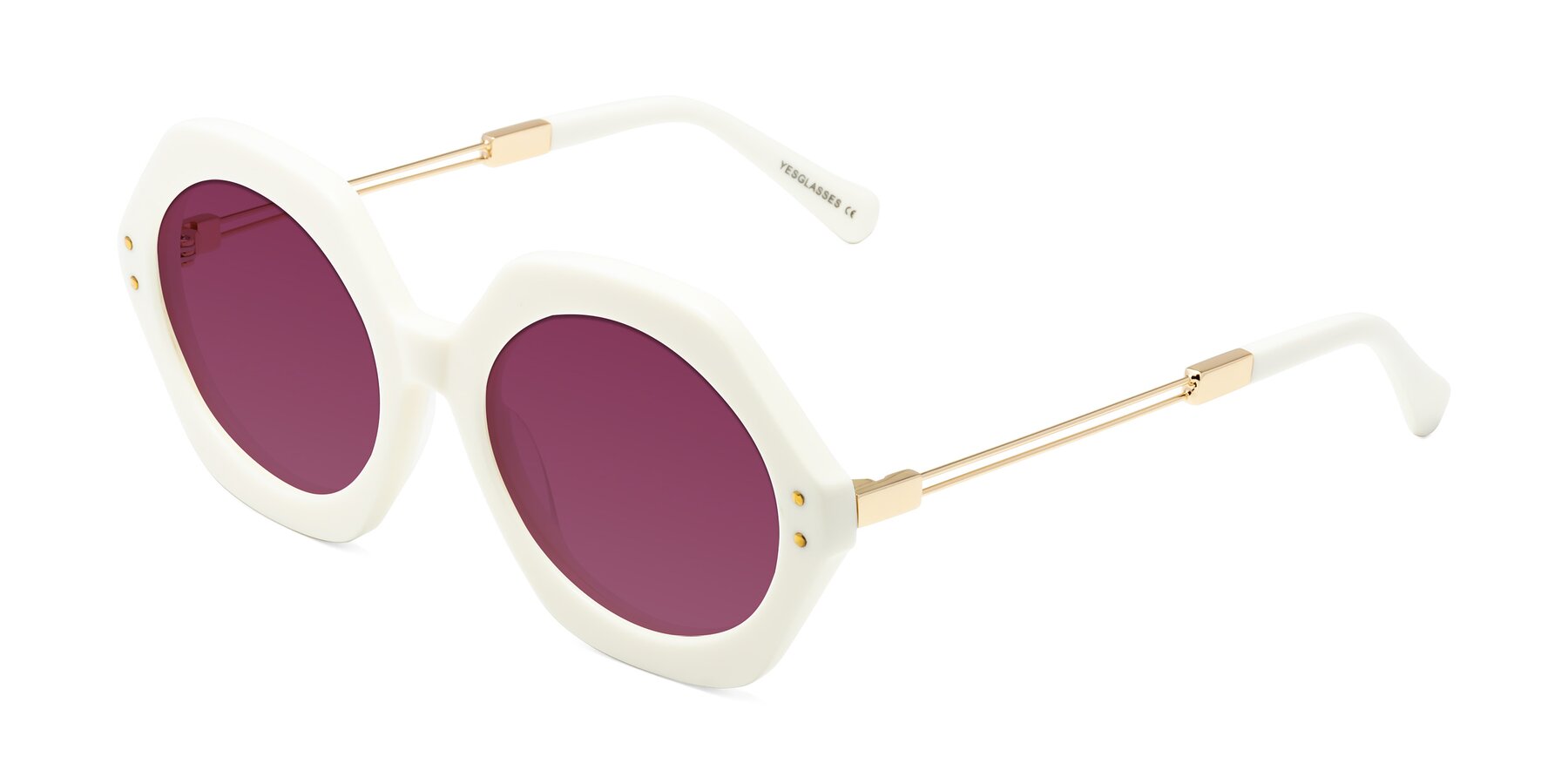 Angle of Skye in Ivory with Wine Tinted Lenses