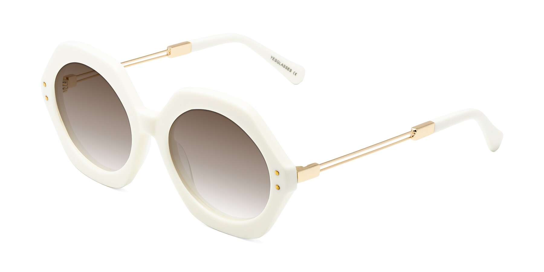 Angle of Skye in Ivory with Brown Gradient Lenses