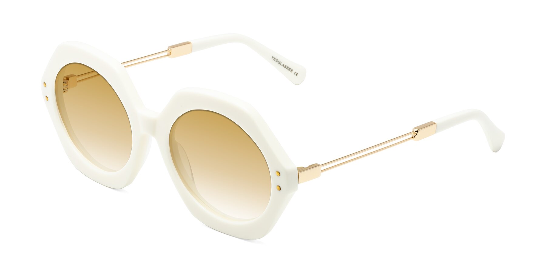 Angle of Skye in Ivory with Champagne Gradient Lenses