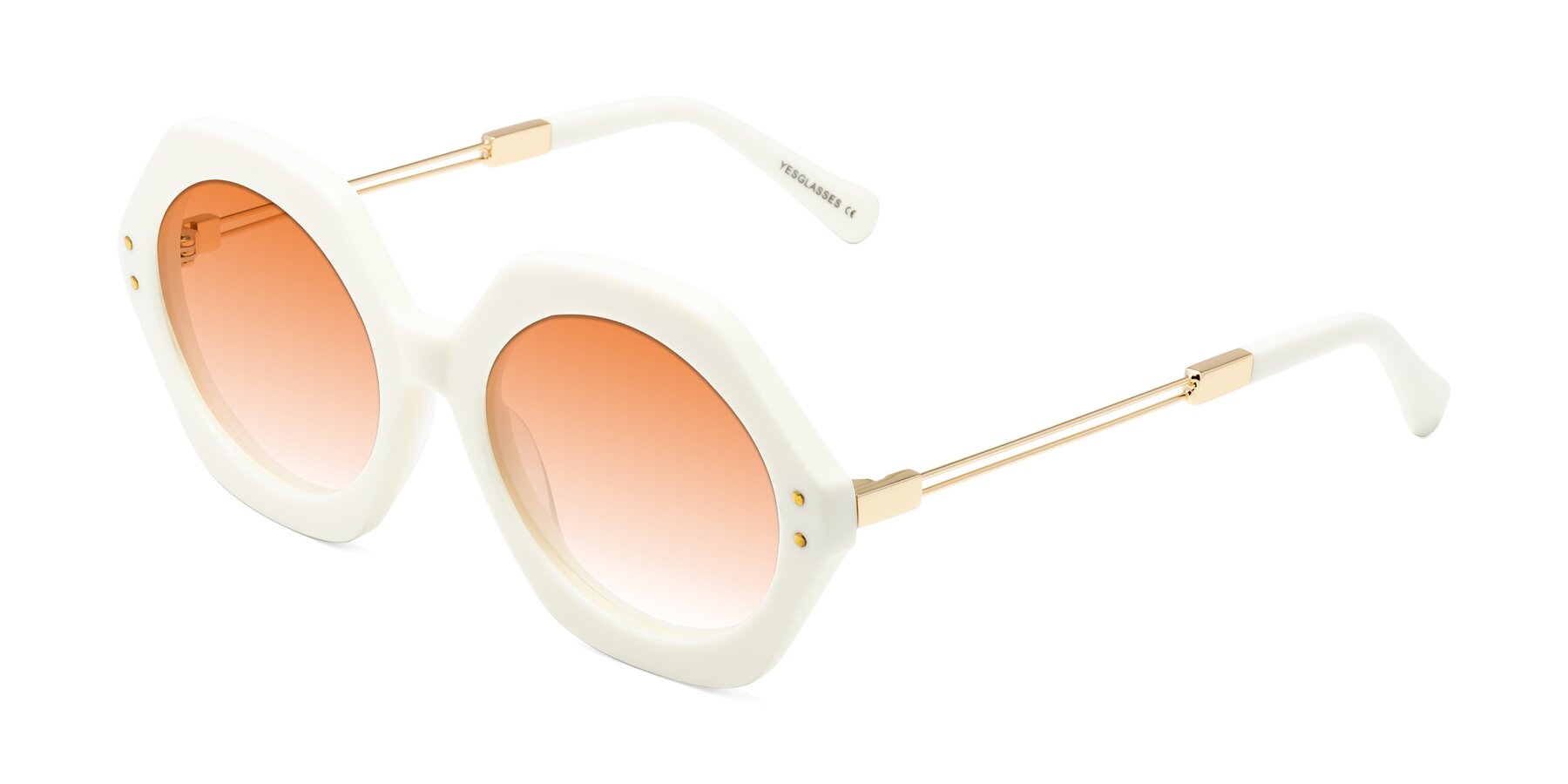 Angle of Skye in Ivory with Orange Gradient Lenses