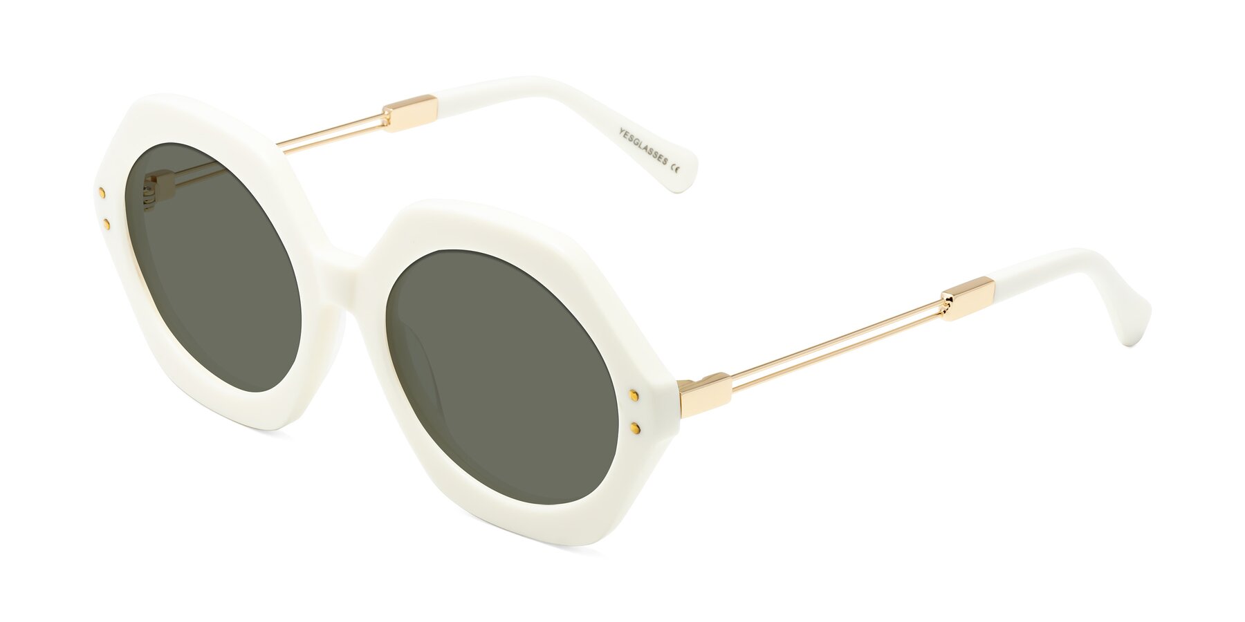 Angle of Skye in Ivory with Gray Polarized Lenses
