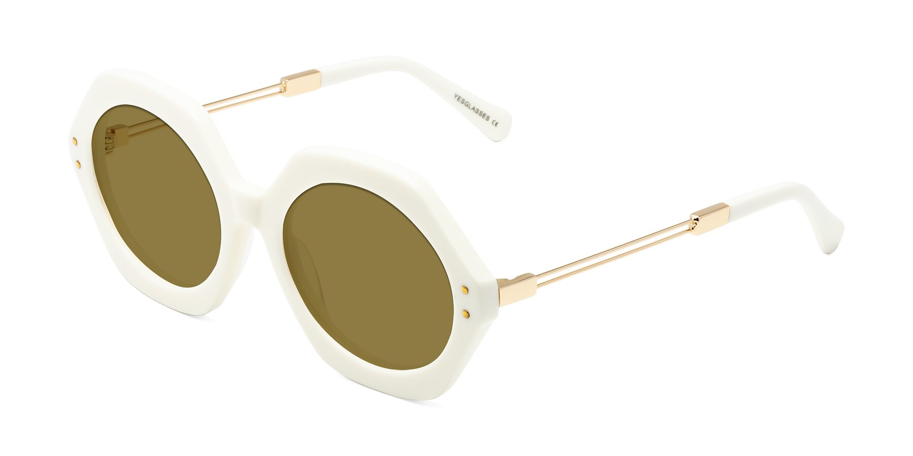 Angle of Skye in Ivory with Brown Polarized Lenses