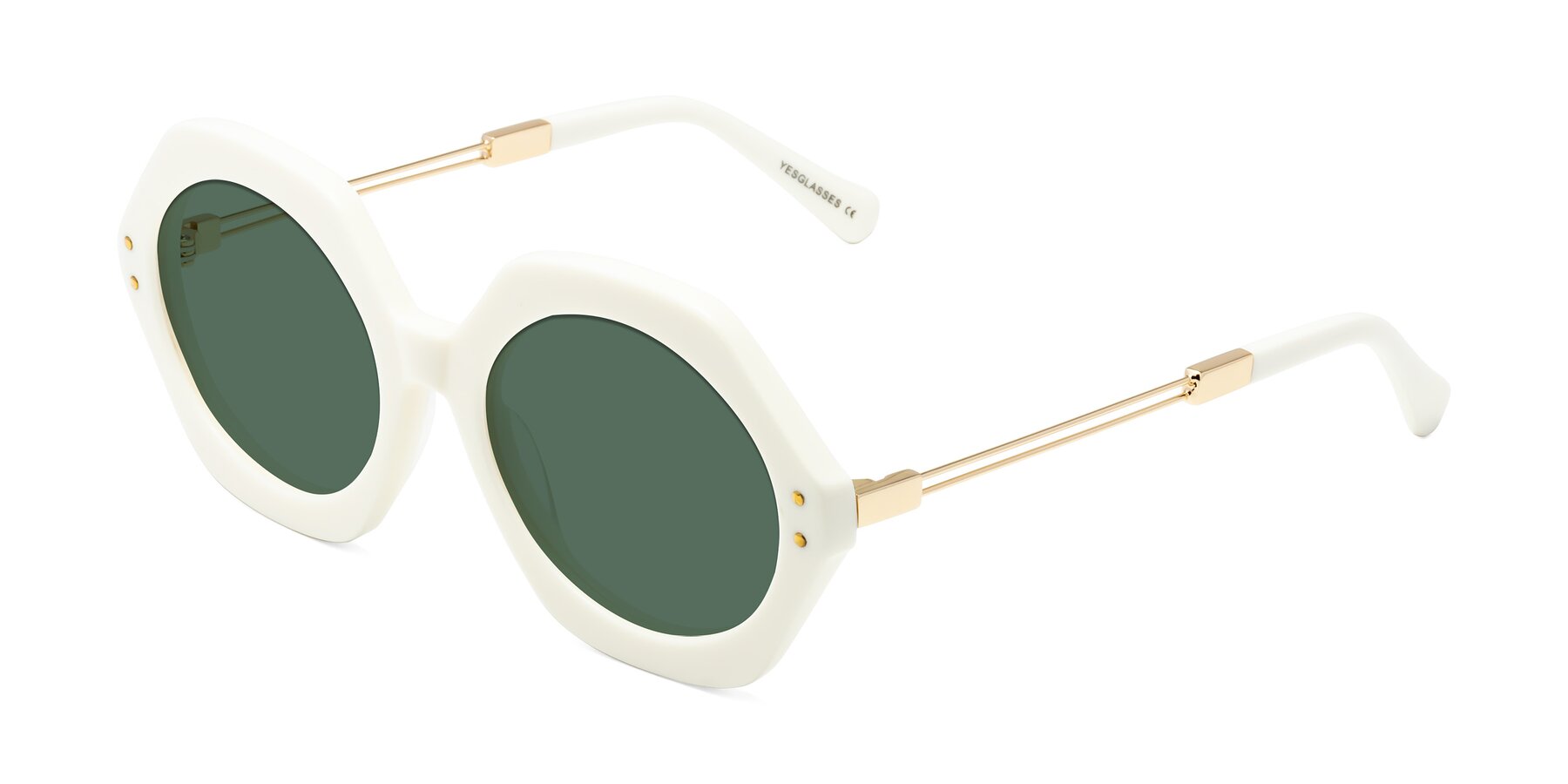 Angle of Skye in Ivory with Green Polarized Lenses