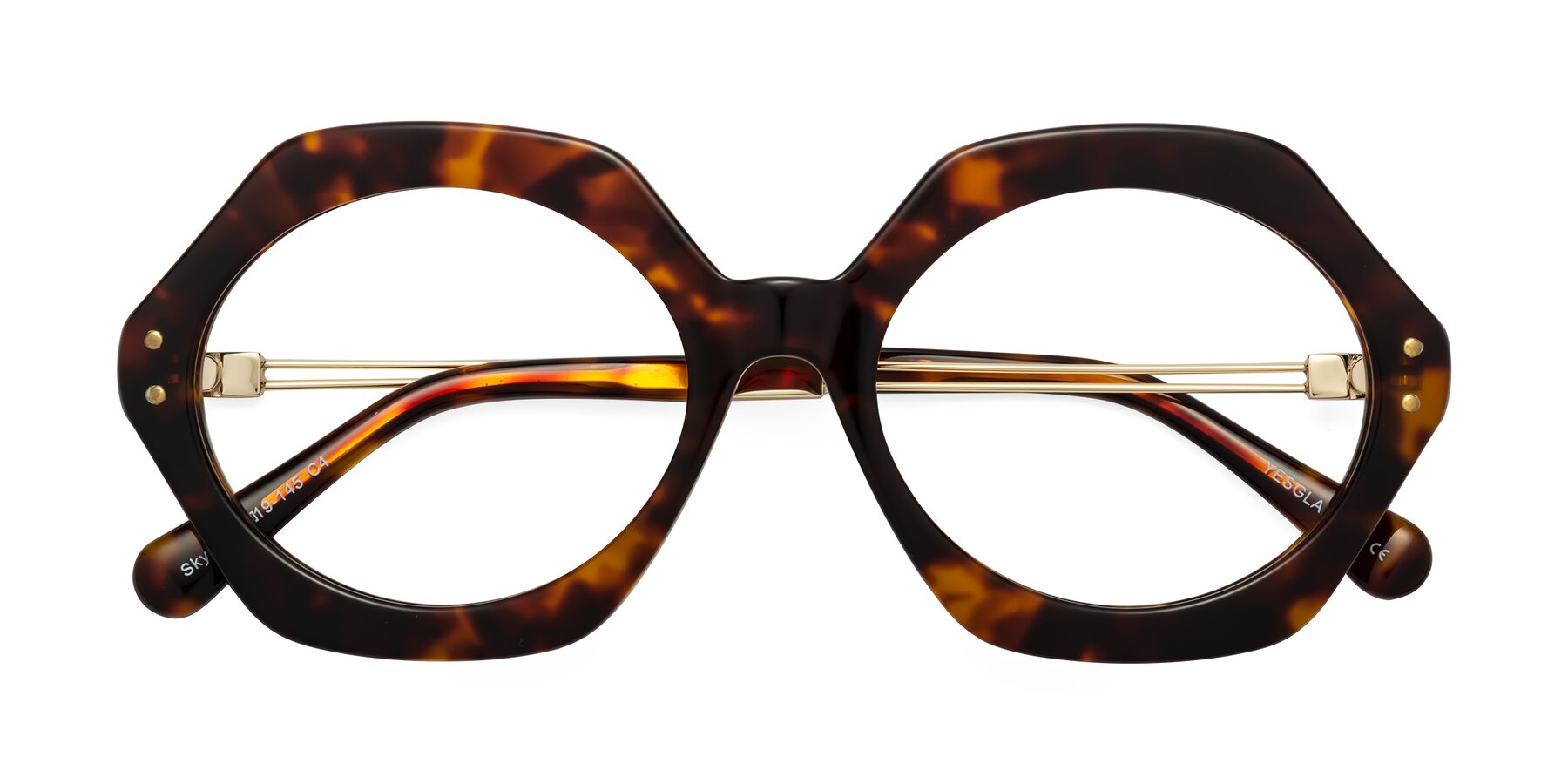 Folded Front of Skye in Tortoise with Clear Blue Light Blocking Lenses