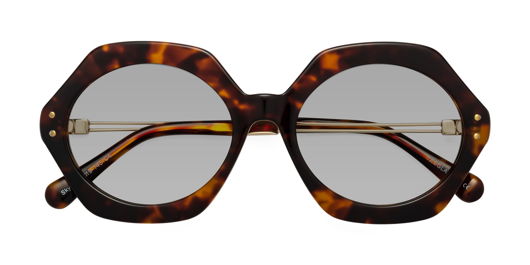 Folded Front of Skye in Tortoise with Light Gray Tinted Lenses