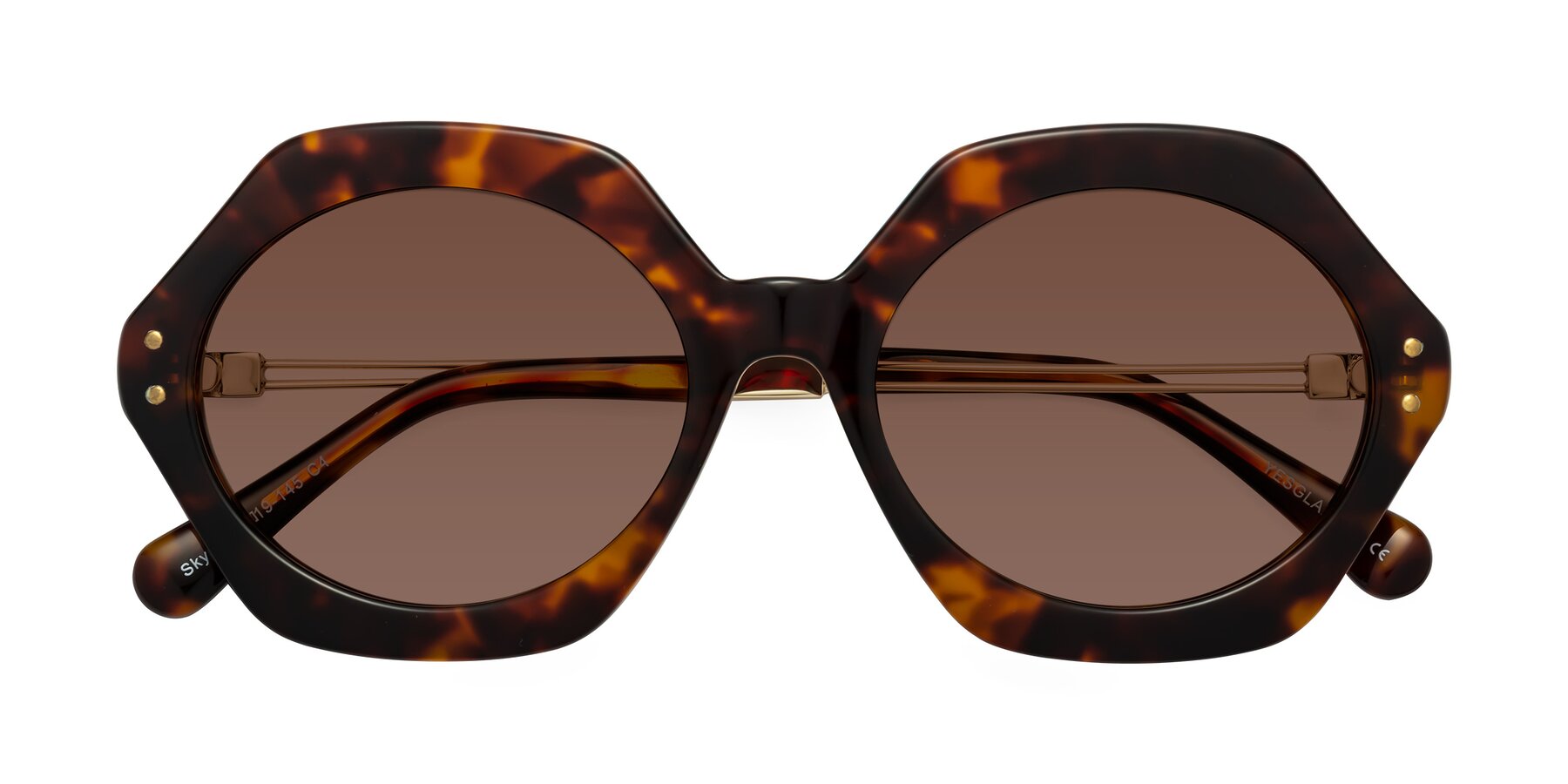 Folded Front of Skye in Tortoise with Brown Tinted Lenses