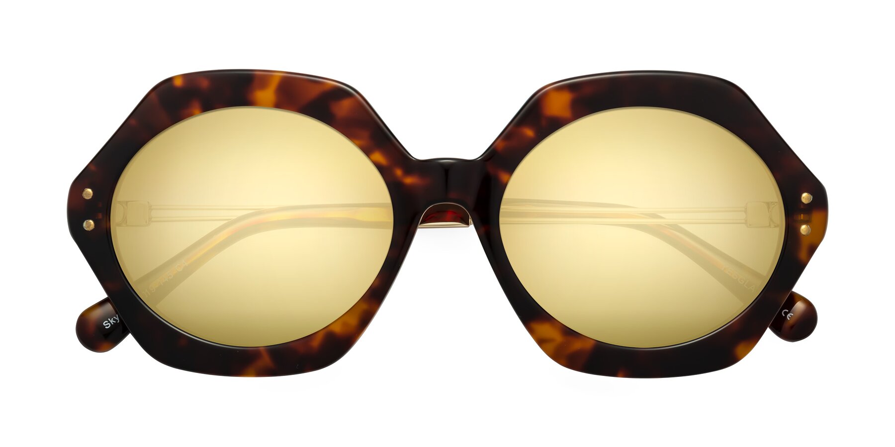 Folded Front of Skye in Tortoise with Gold Mirrored Lenses