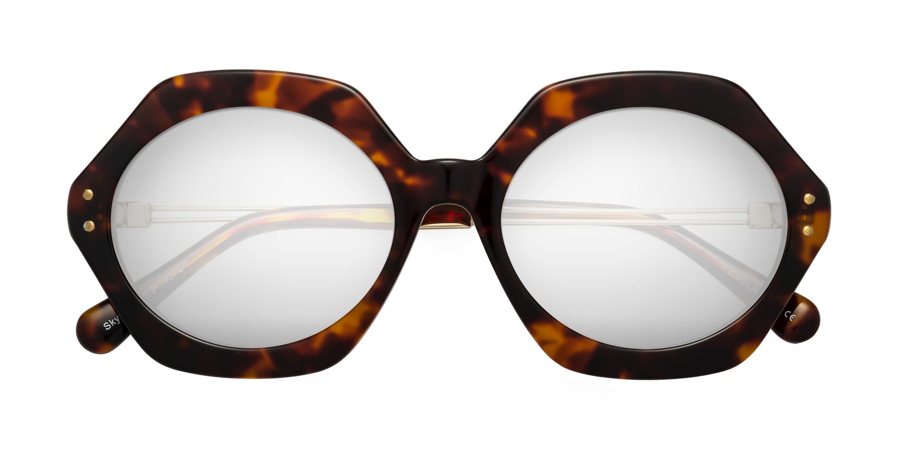 Folded Front of Skye in Tortoise with Silver Mirrored Lenses