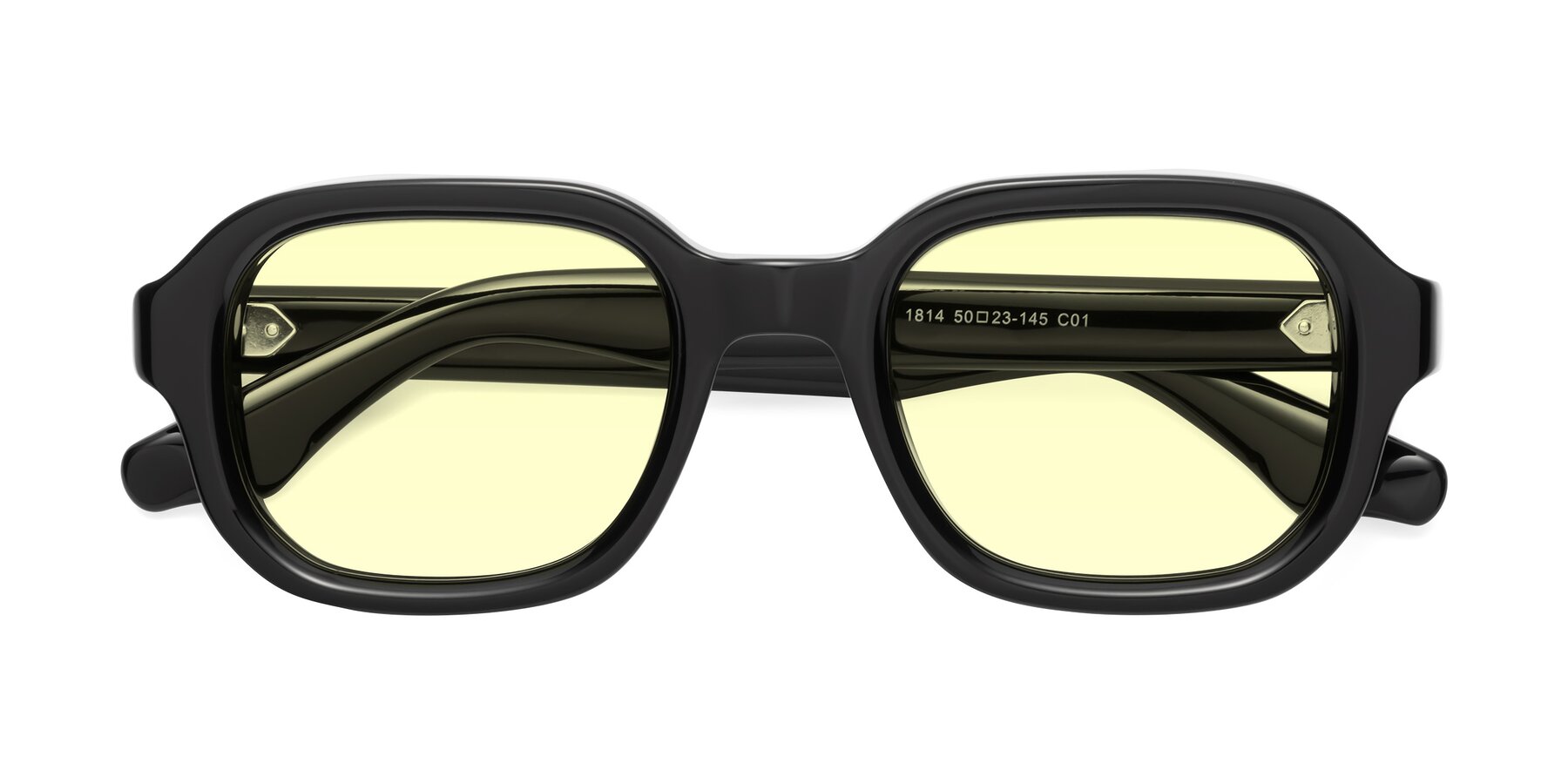 Folded Front of Unite in Black with Light Yellow Tinted Lenses