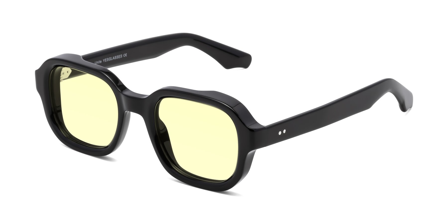 Angle of Unite in Black with Light Yellow Tinted Lenses