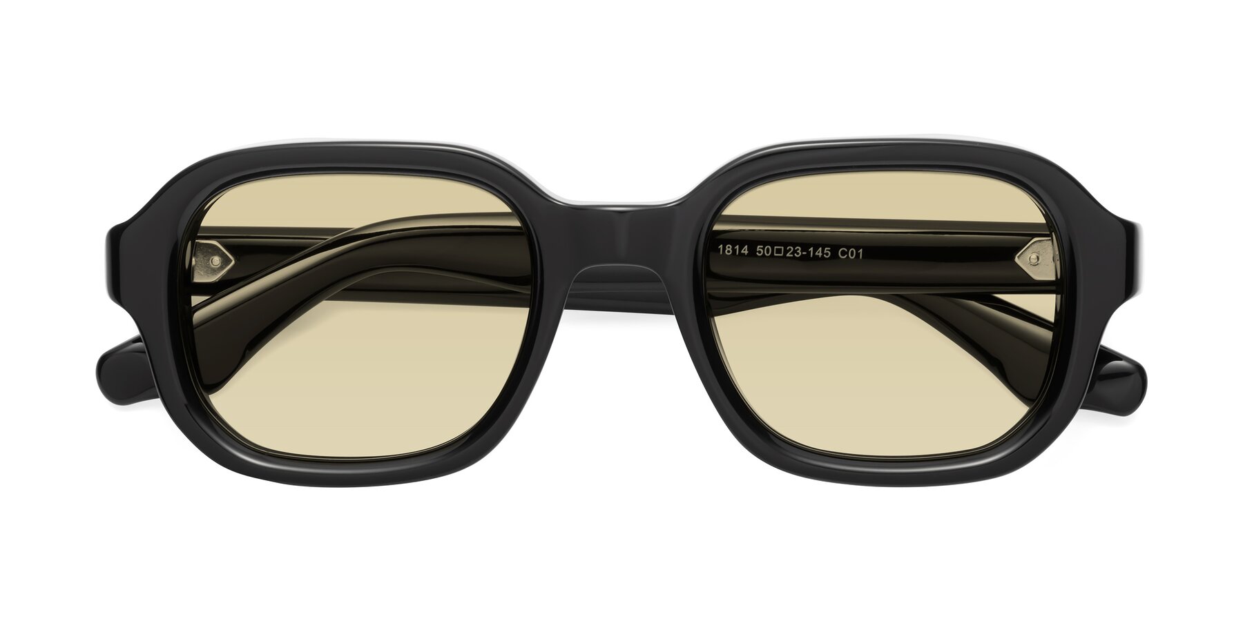 Folded Front of Unite in Black with Light Champagne Tinted Lenses