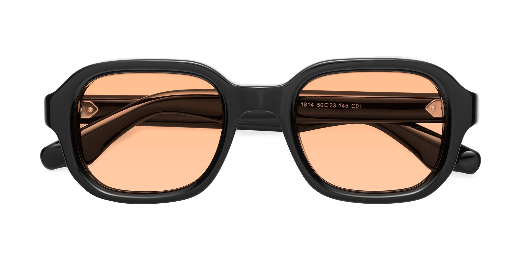 Folded Front of Unite in Black with Light Orange Tinted Lenses