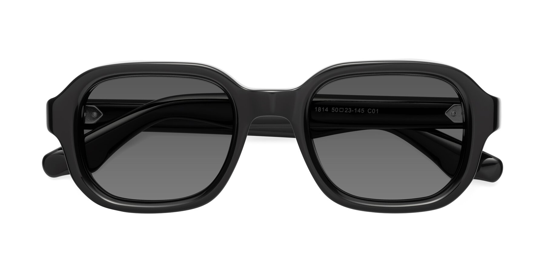 Folded Front of Unite in Black with Medium Gray Tinted Lenses