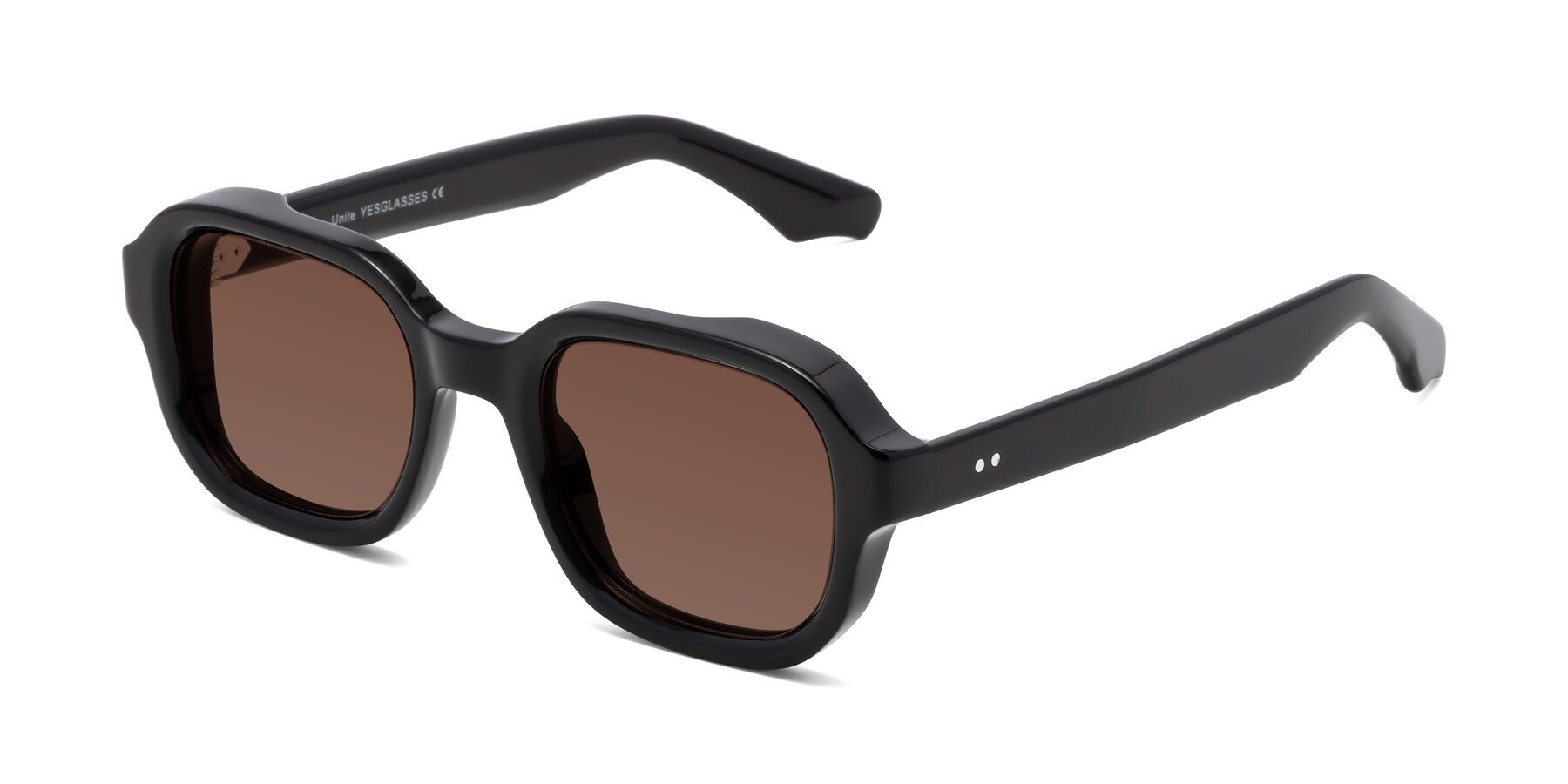 Angle of Unite in Black with Brown Tinted Lenses