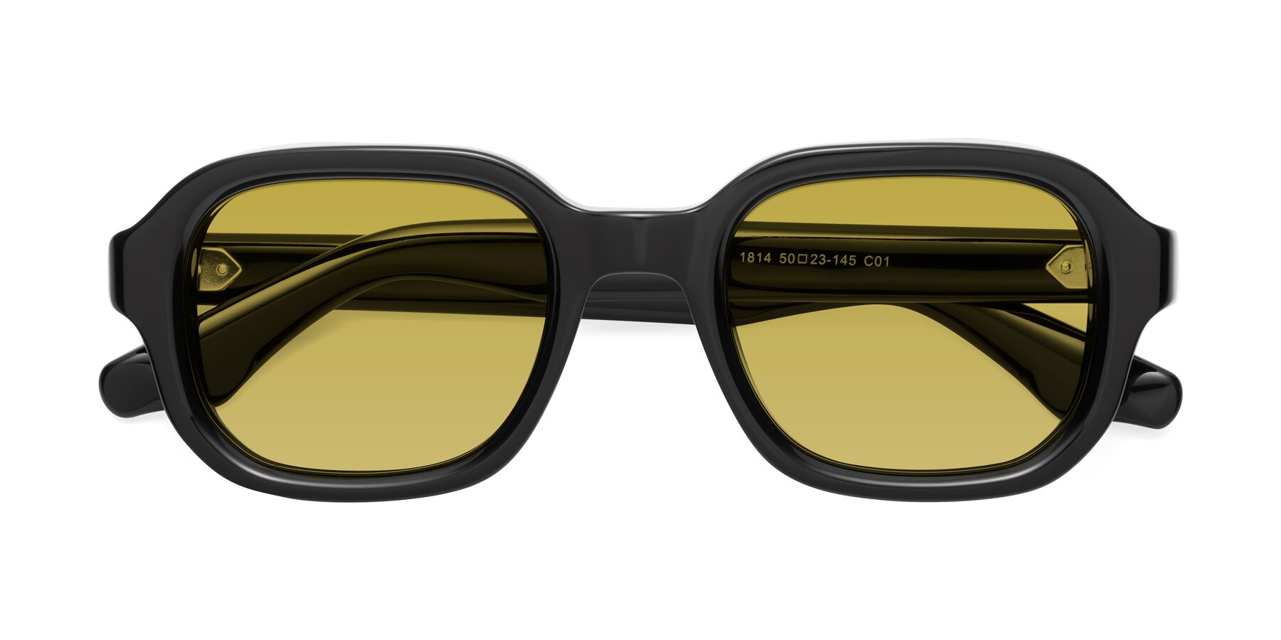 Folded Front of Unite in Black with Champagne Tinted Lenses