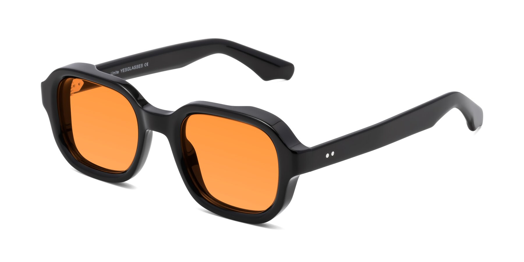 Angle of Unite in Black with Orange Tinted Lenses