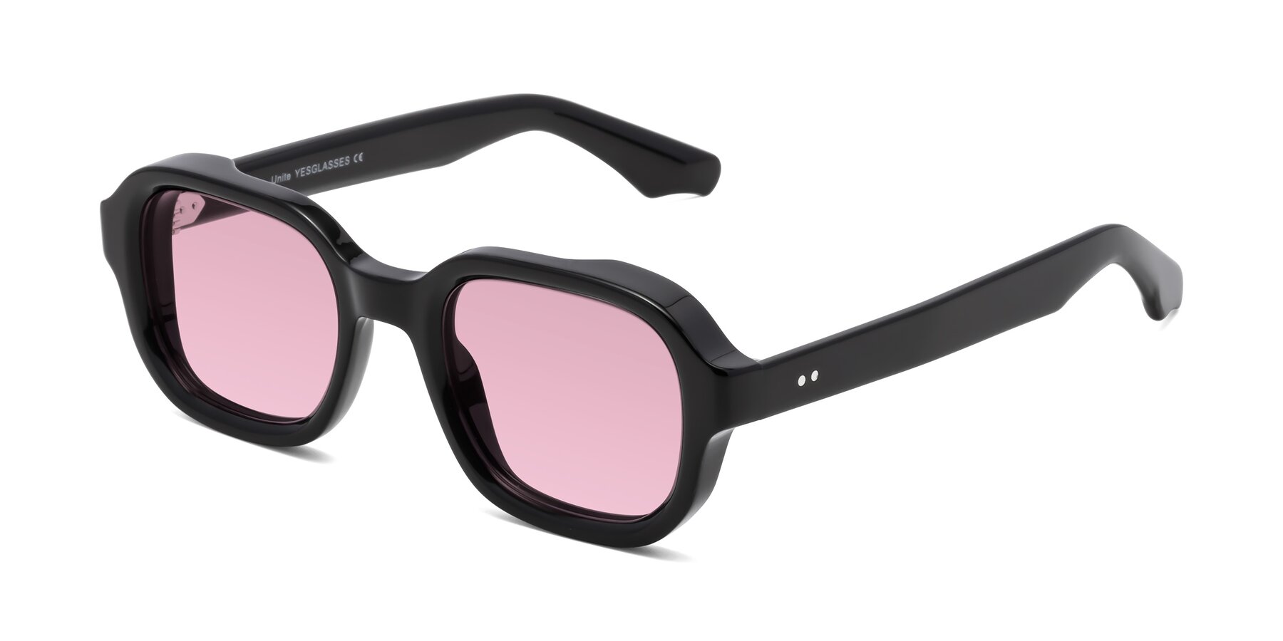 Angle of Unite in Black with Light Wine Tinted Lenses