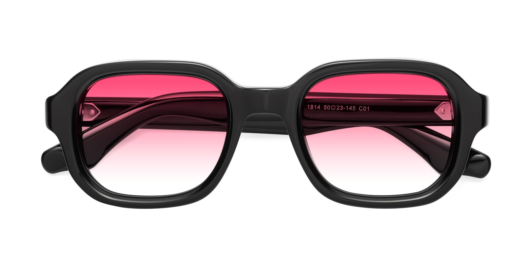 Folded Front of Unite in Black with Pink Gradient Lenses