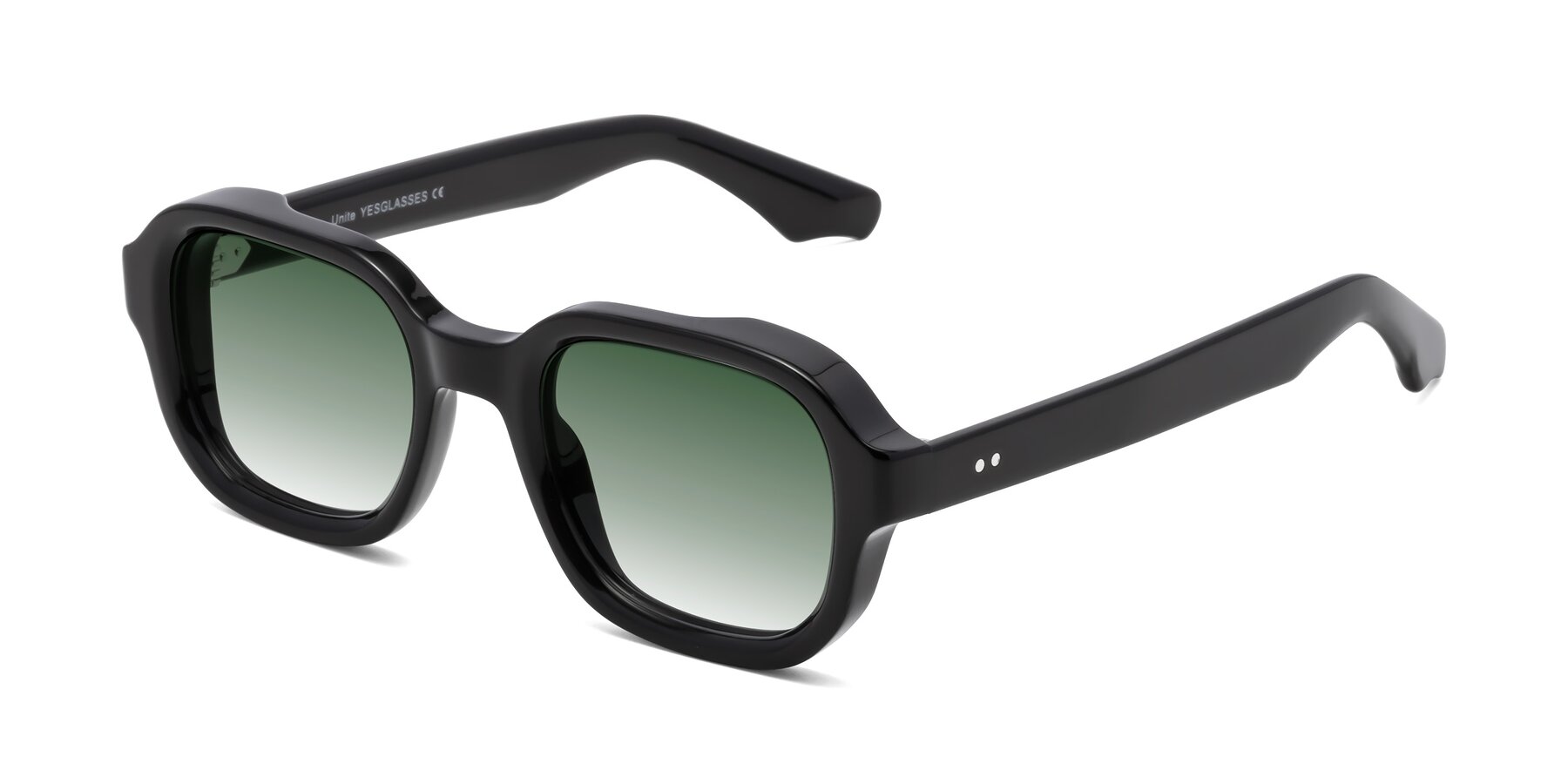 Angle of Unite in Black with Green Gradient Lenses