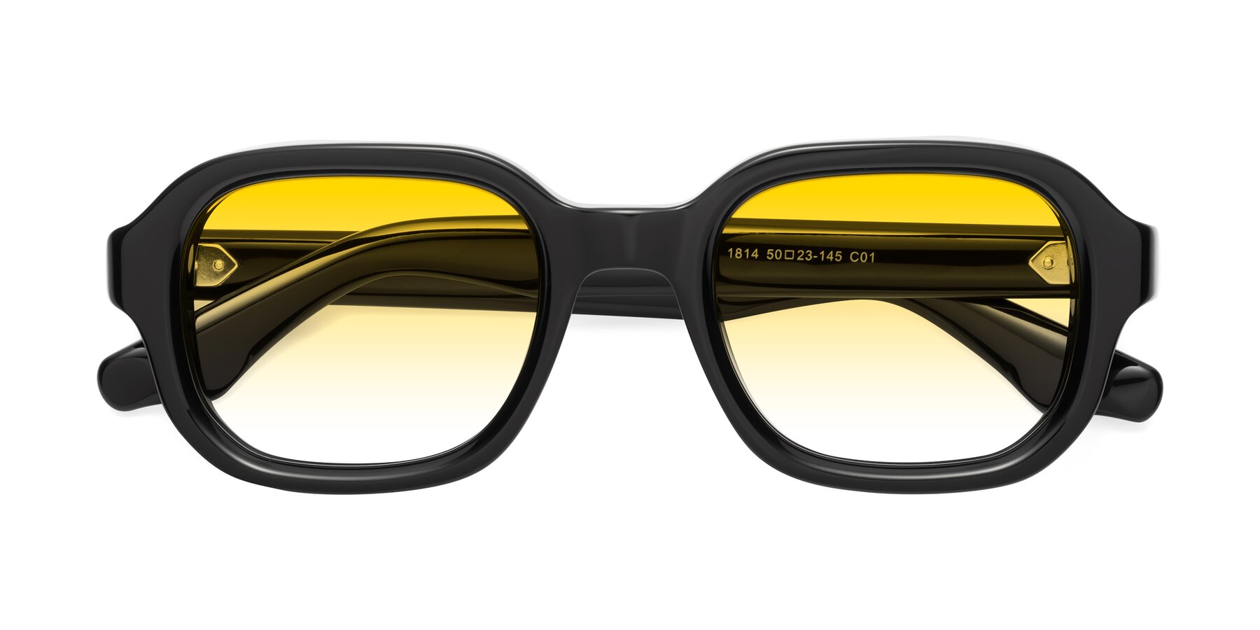 Folded Front of Unite in Black with Yellow Gradient Lenses