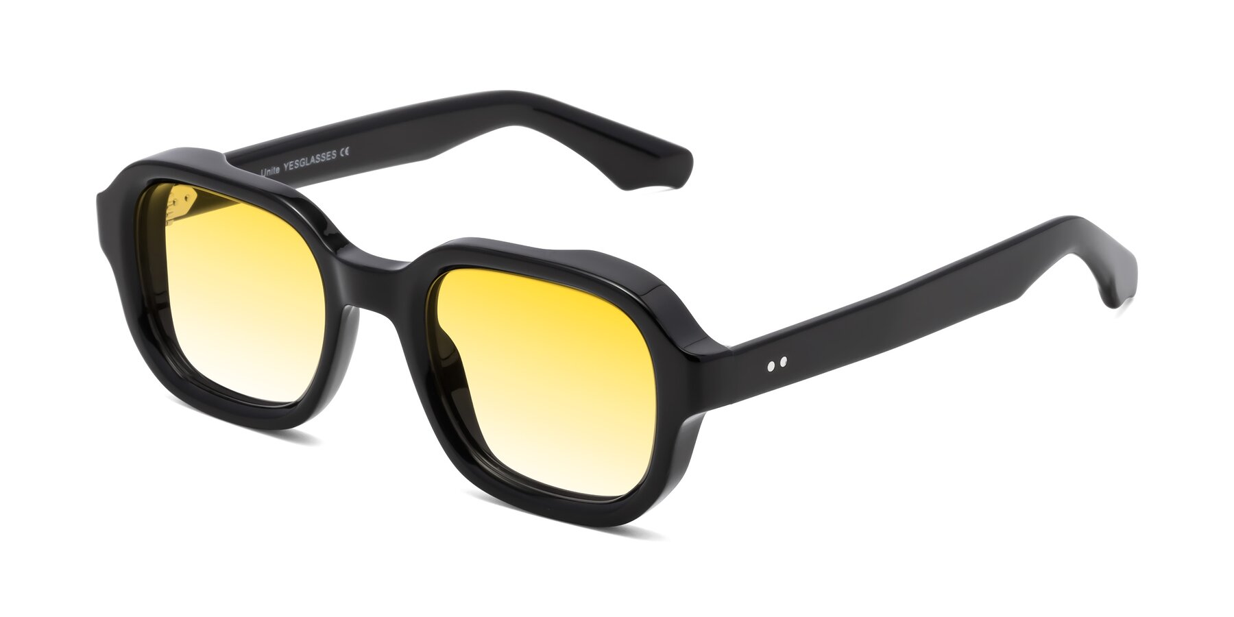 Angle of Unite in Black with Yellow Gradient Lenses