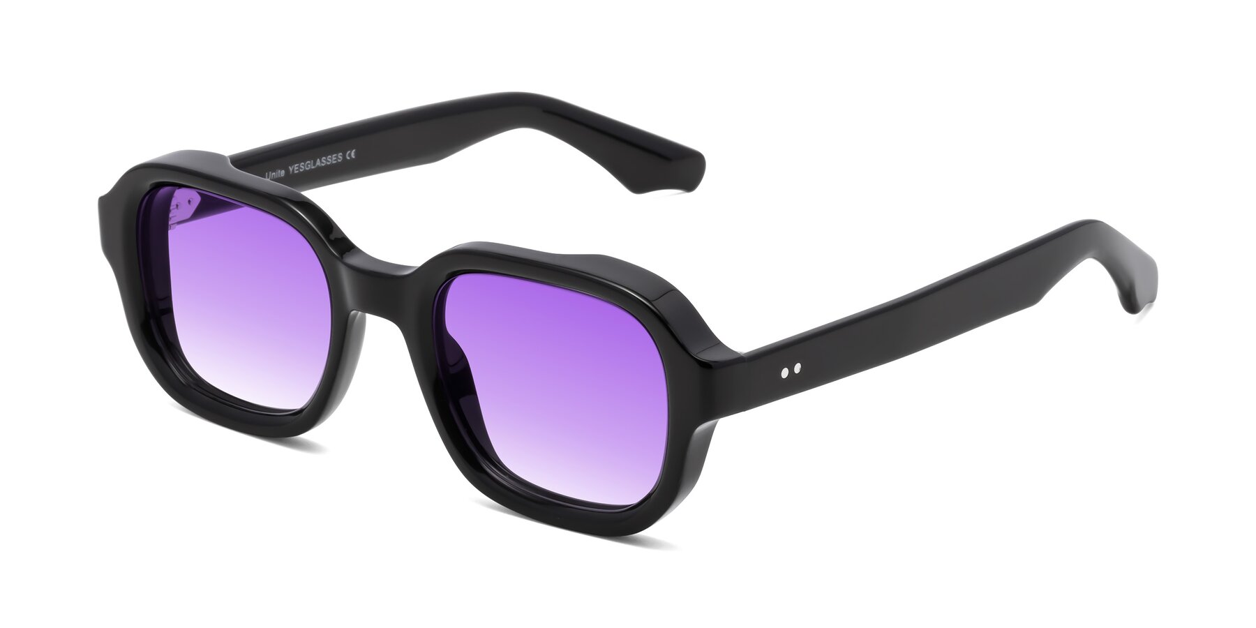 Angle of Unite in Black with Purple Gradient Lenses