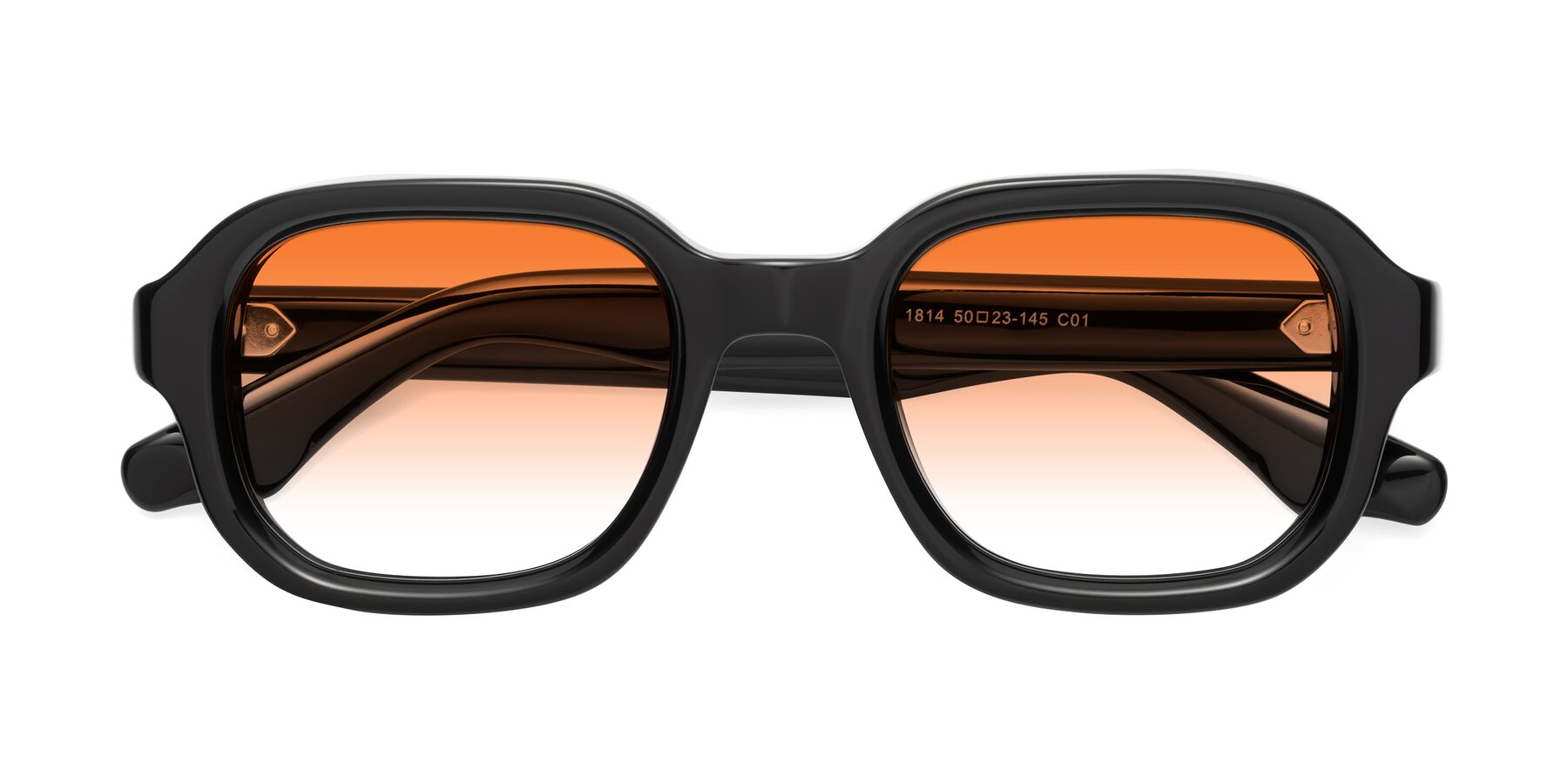 Folded Front of Unite in Black with Orange Gradient Lenses