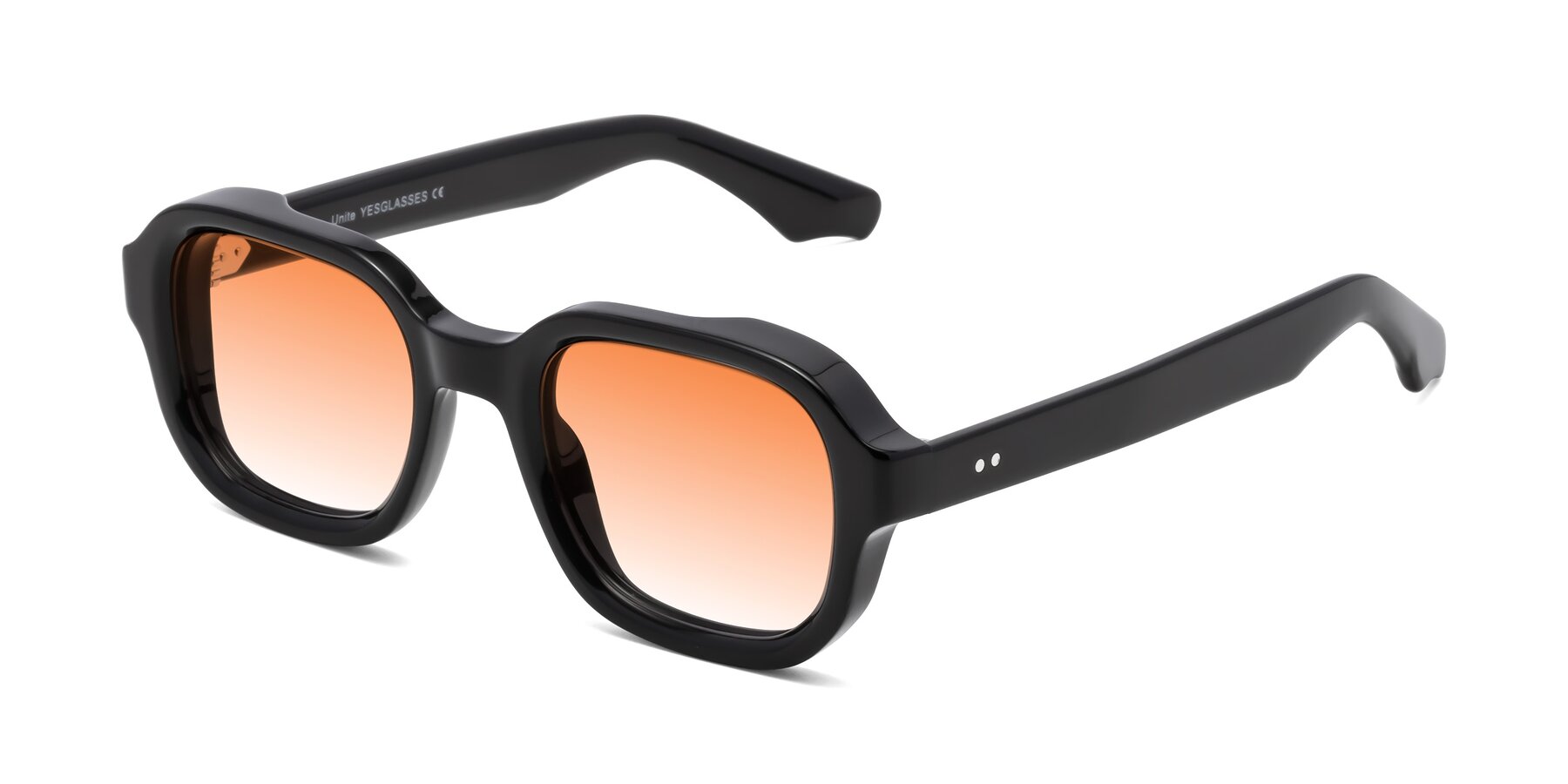 Angle of Unite in Black with Orange Gradient Lenses