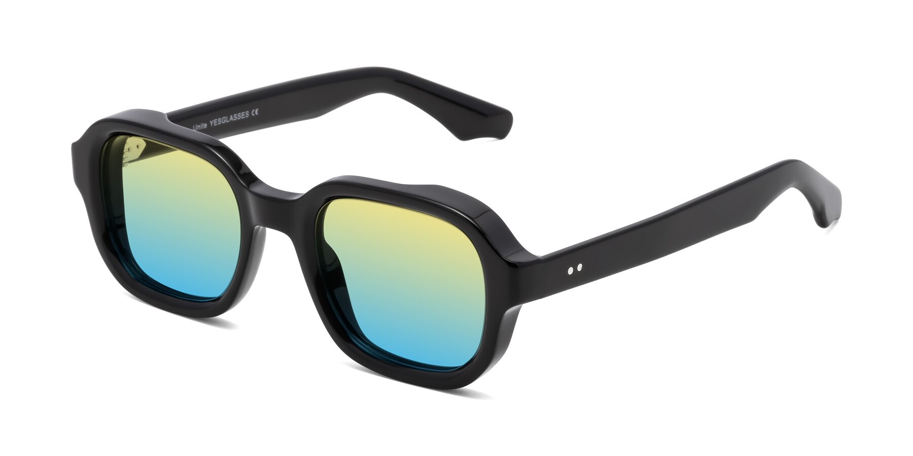 Angle of Unite in Black with Yellow / Blue Gradient Lenses